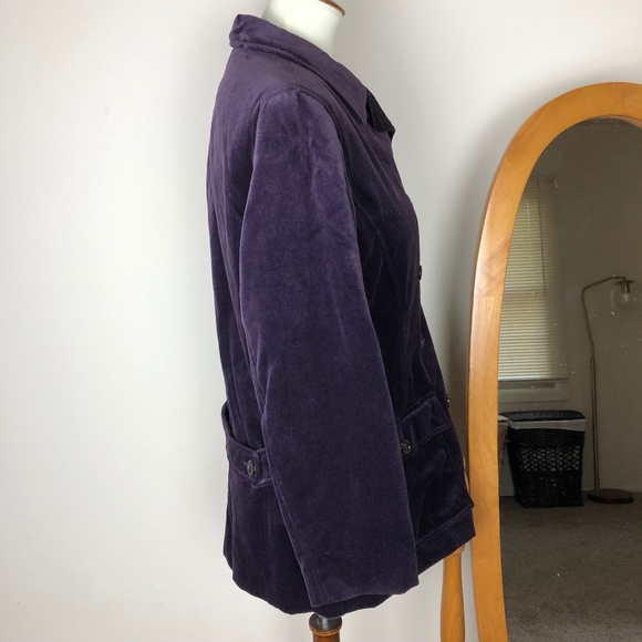 VINTAGE VELVET Double Breasted Jacket Purple MP - Picture 4 of 9